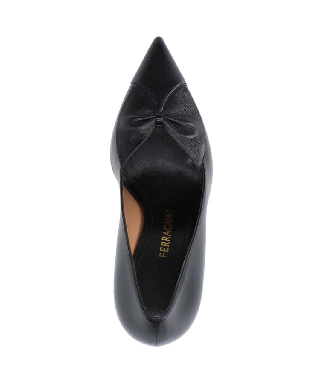 FERRAGAMO Черные кожаные туфли, фото 5