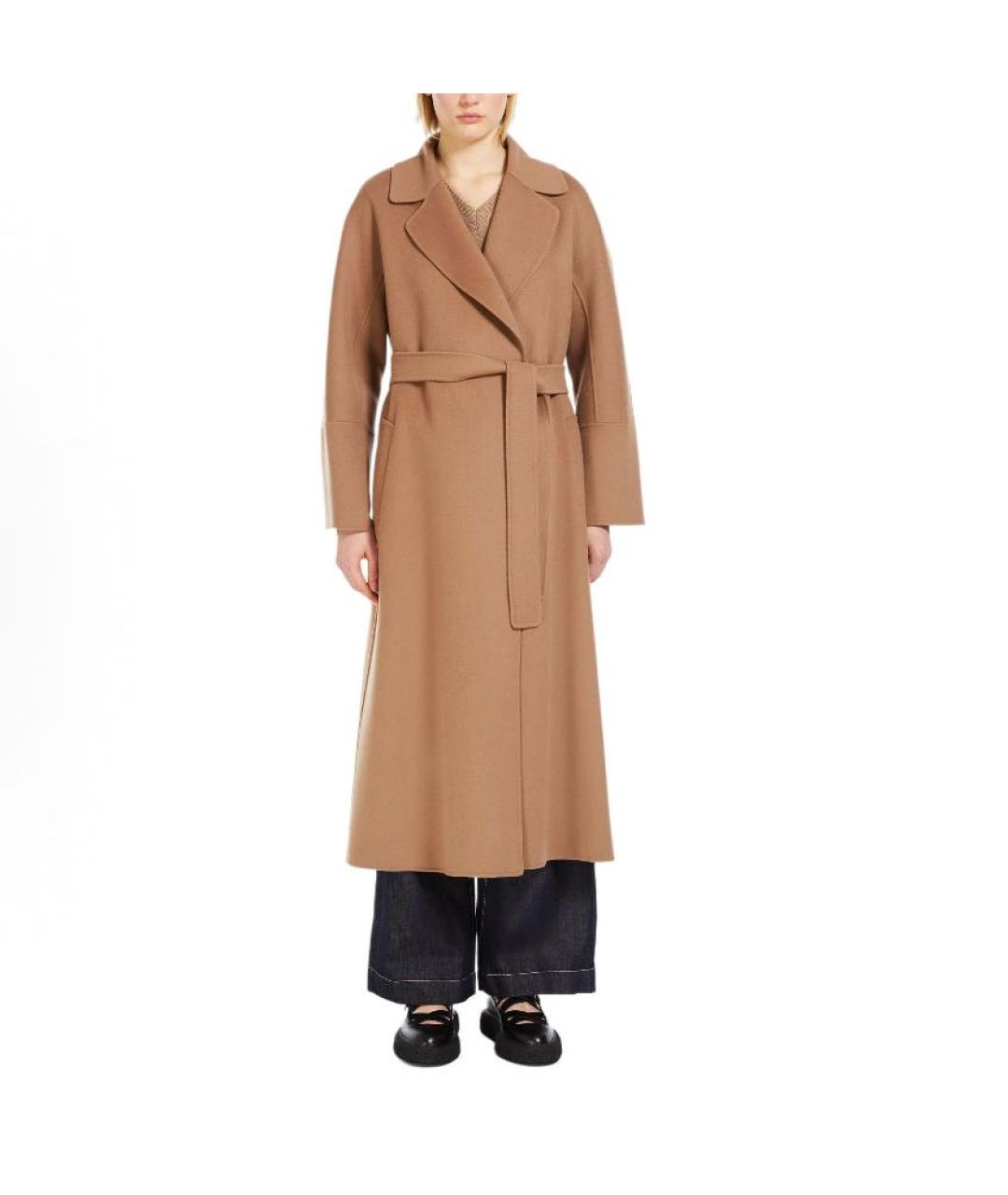 'S MAX MARA Бежевое шерстяное пальто, фото 2