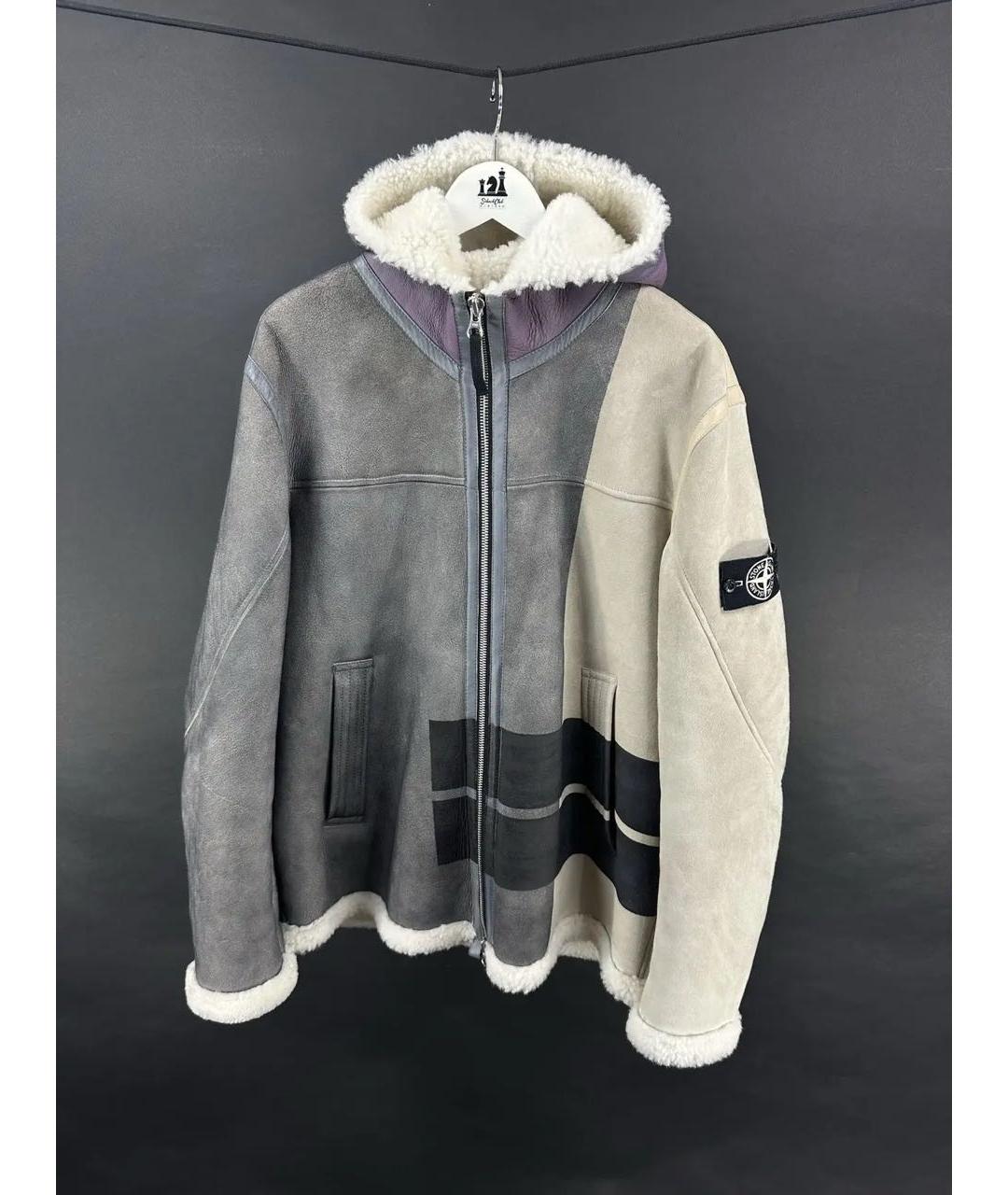 STONE ISLAND Бежевая замшевая дубленка/шуба, фото 6