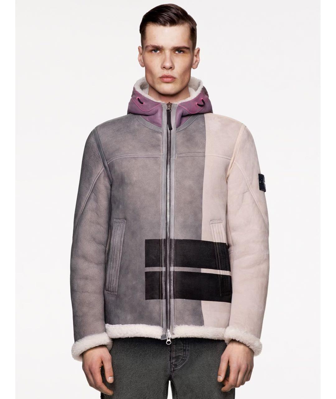 STONE ISLAND Бежевая замшевая дубленка/шуба, фото 5