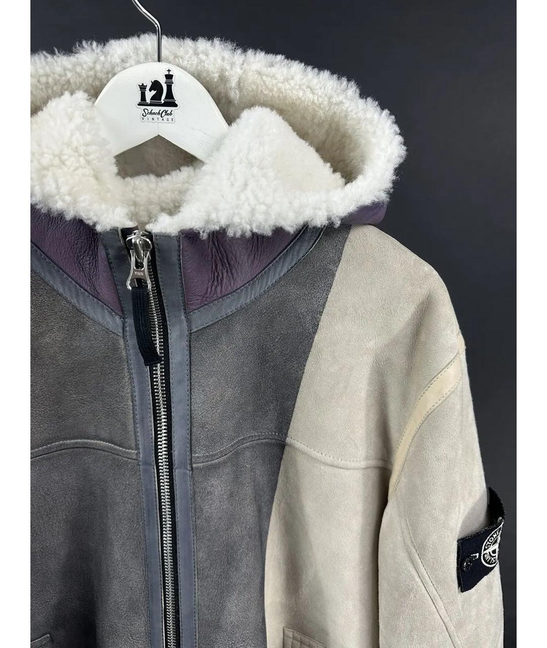 STONE ISLAND Бежевая замшевая дубленка/шуба, фото 3