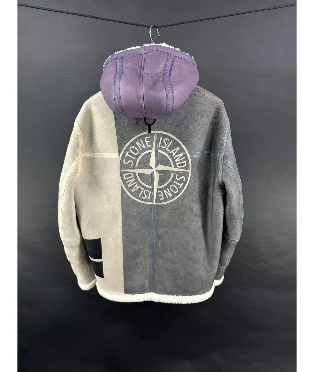 STONE ISLAND Бежевая замшевая дубленка/шуба, фото 2