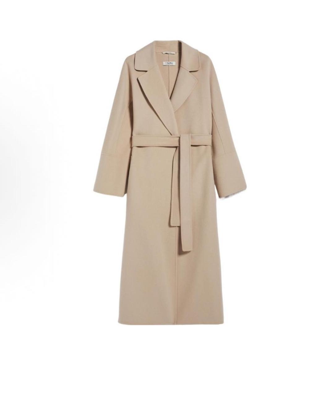 'S MAX MARA Бежевое шерстяное пальто, фото 7