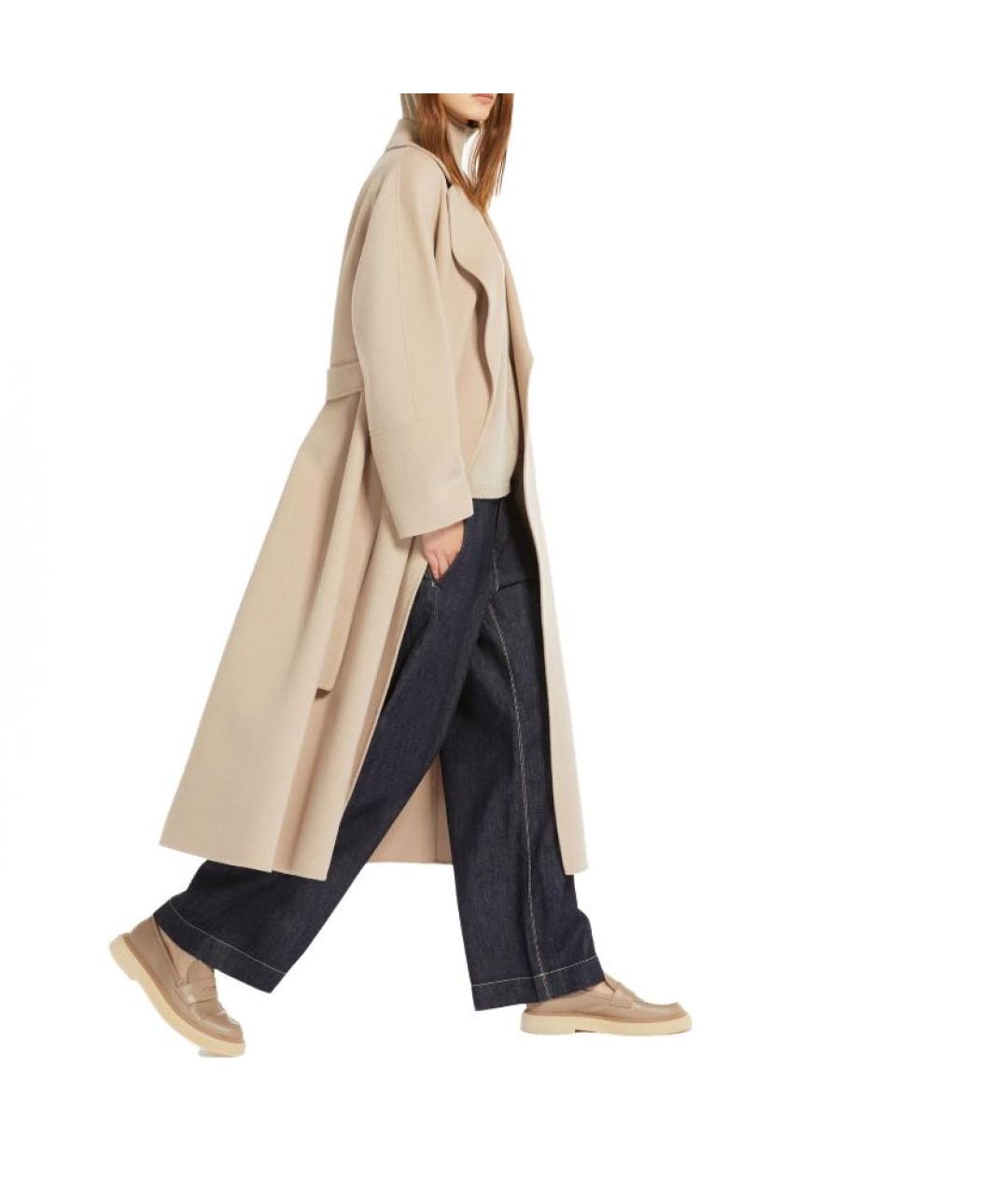 'S MAX MARA Бежевое шерстяное пальто, фото 4