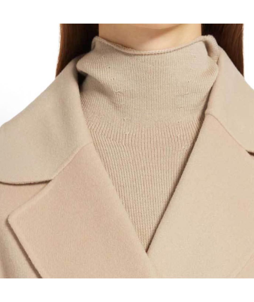 'S MAX MARA Бежевое шерстяное пальто, фото 5
