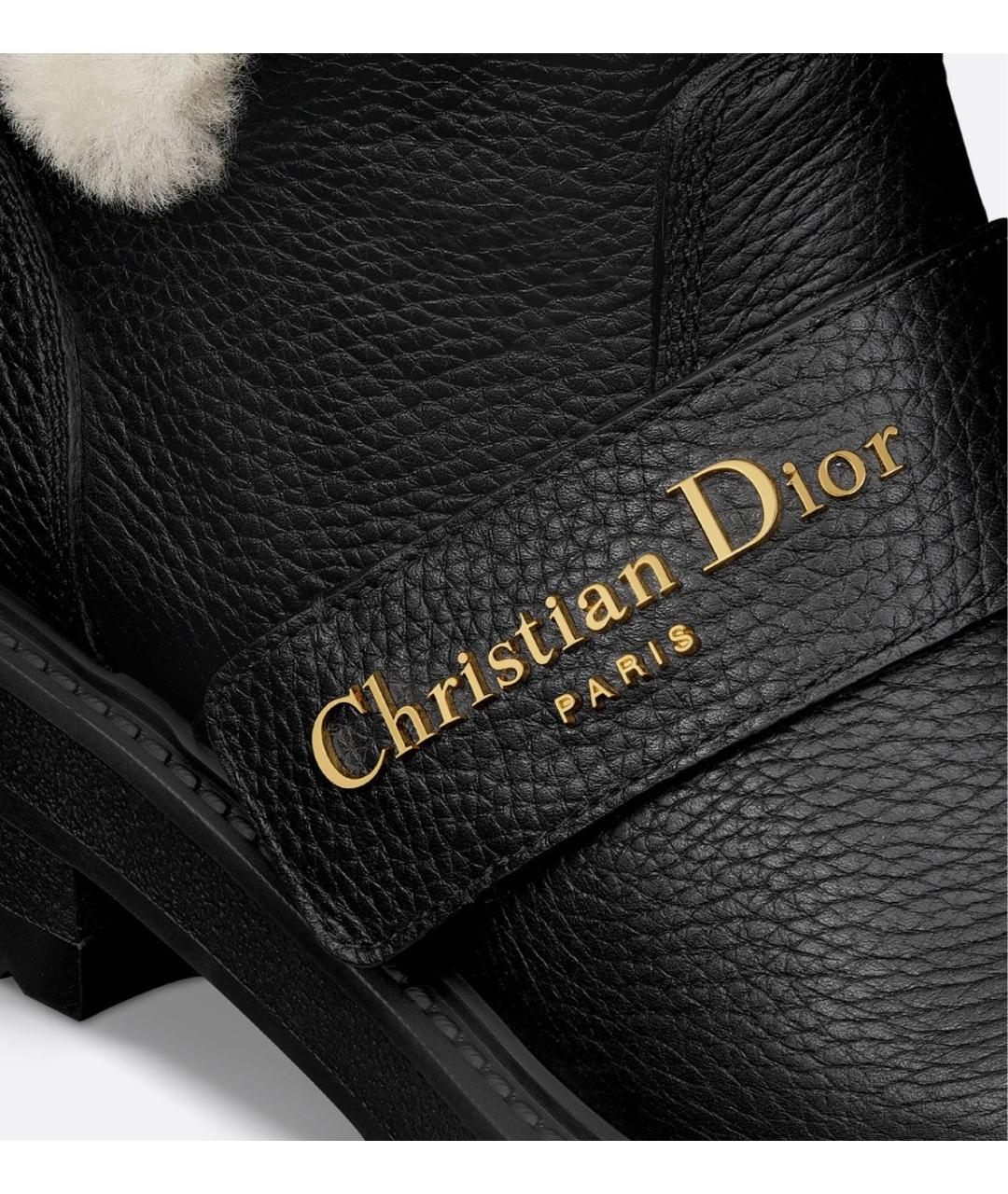 CHRISTIAN DIOR Черные кожаные ботинки, фото 4