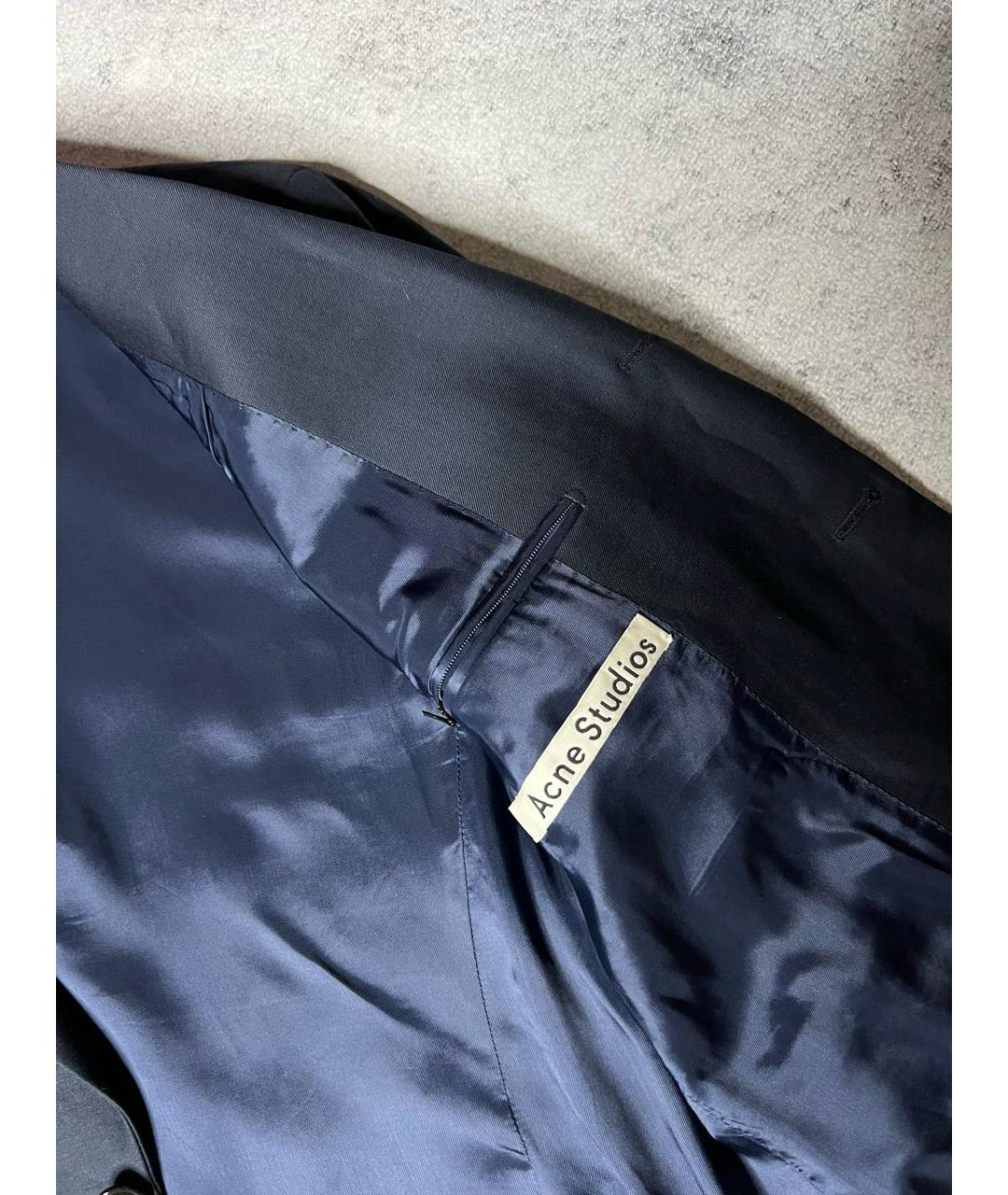 ACNE STUDIOS Темно-синий шерстяной пиджак, фото 6