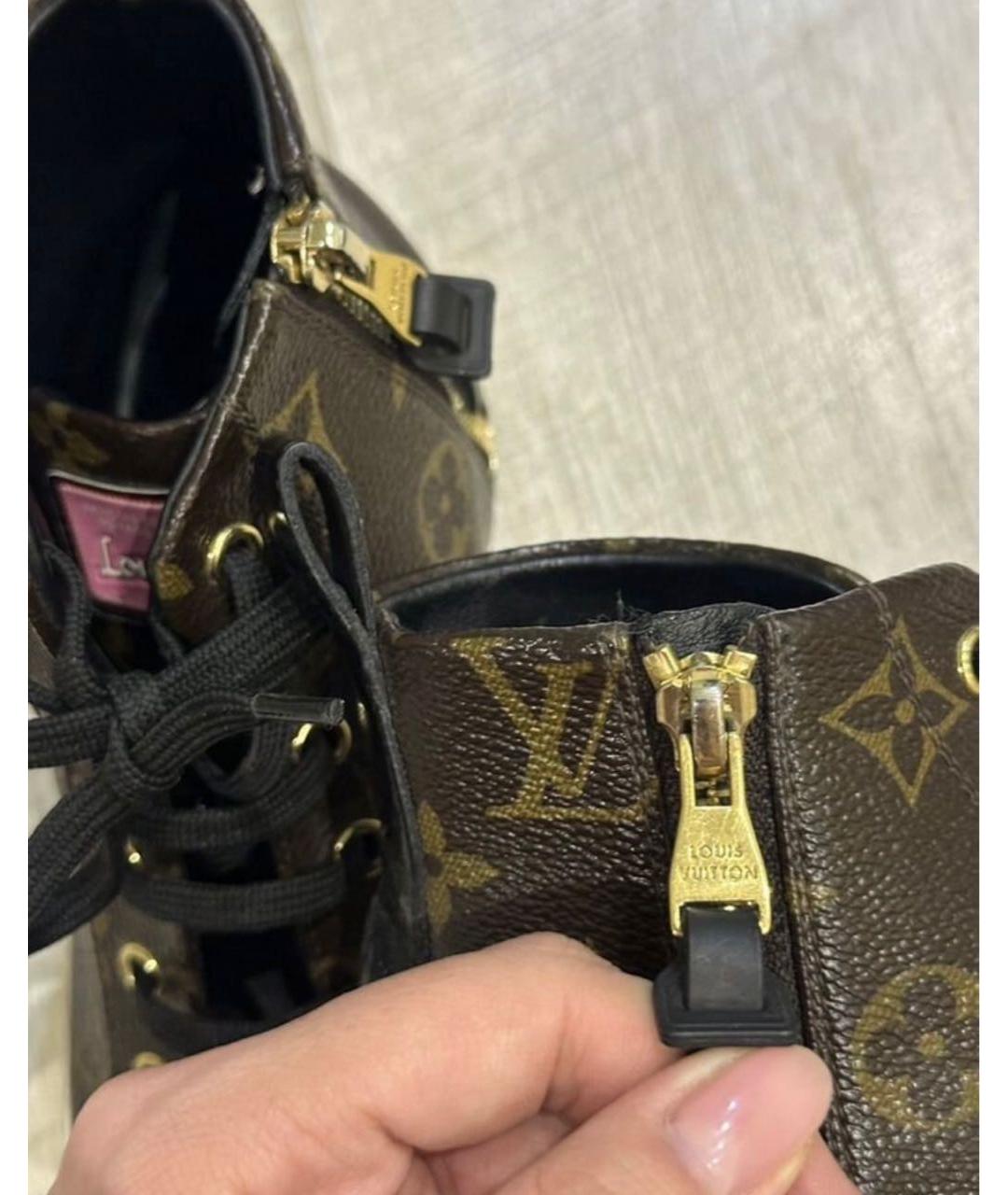 LOUIS VUITTON Коричневые кожаные кеды, фото 6
