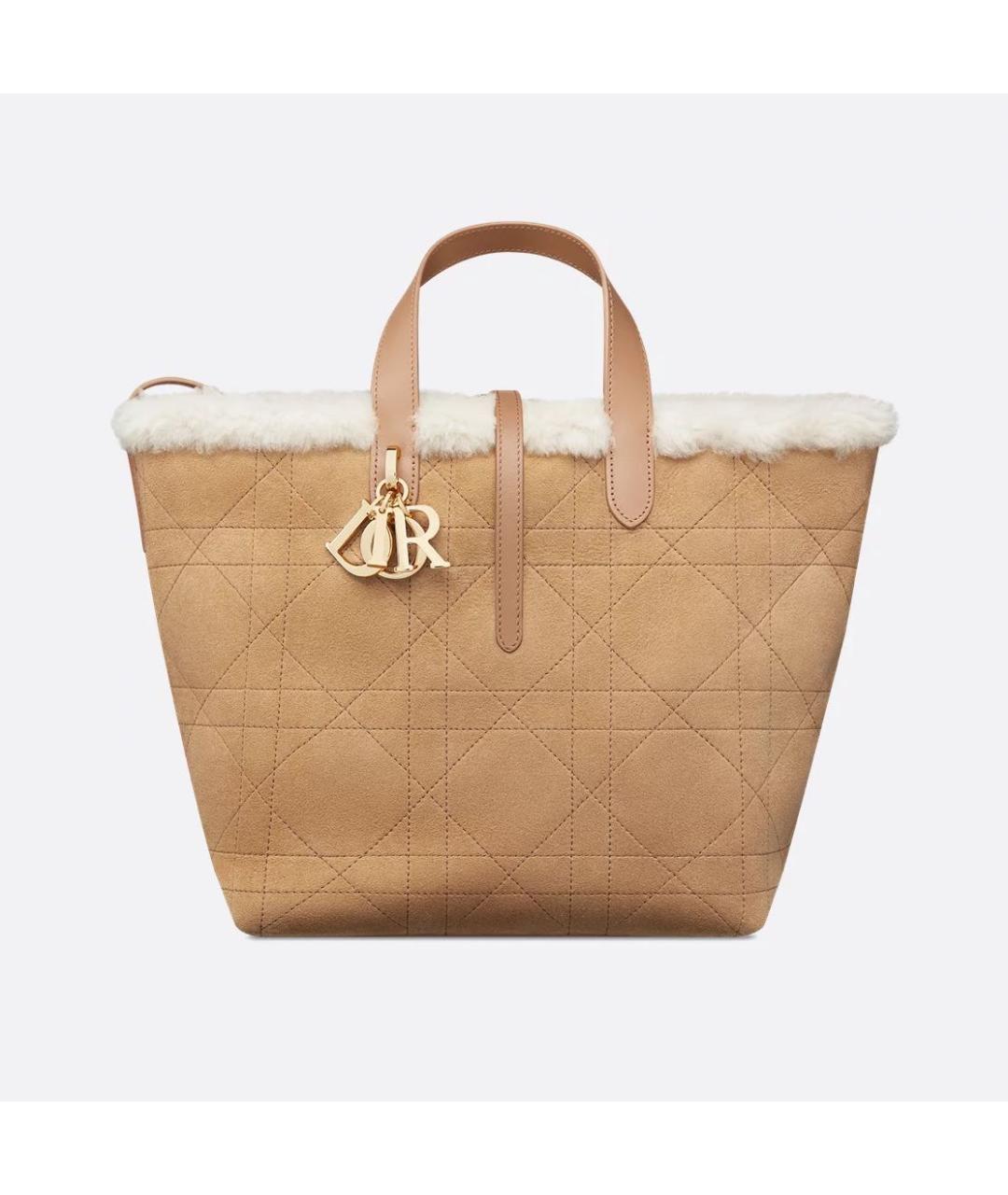 CHRISTIAN DIOR Коричневая замшевая сумка с короткими ручками, фото 3