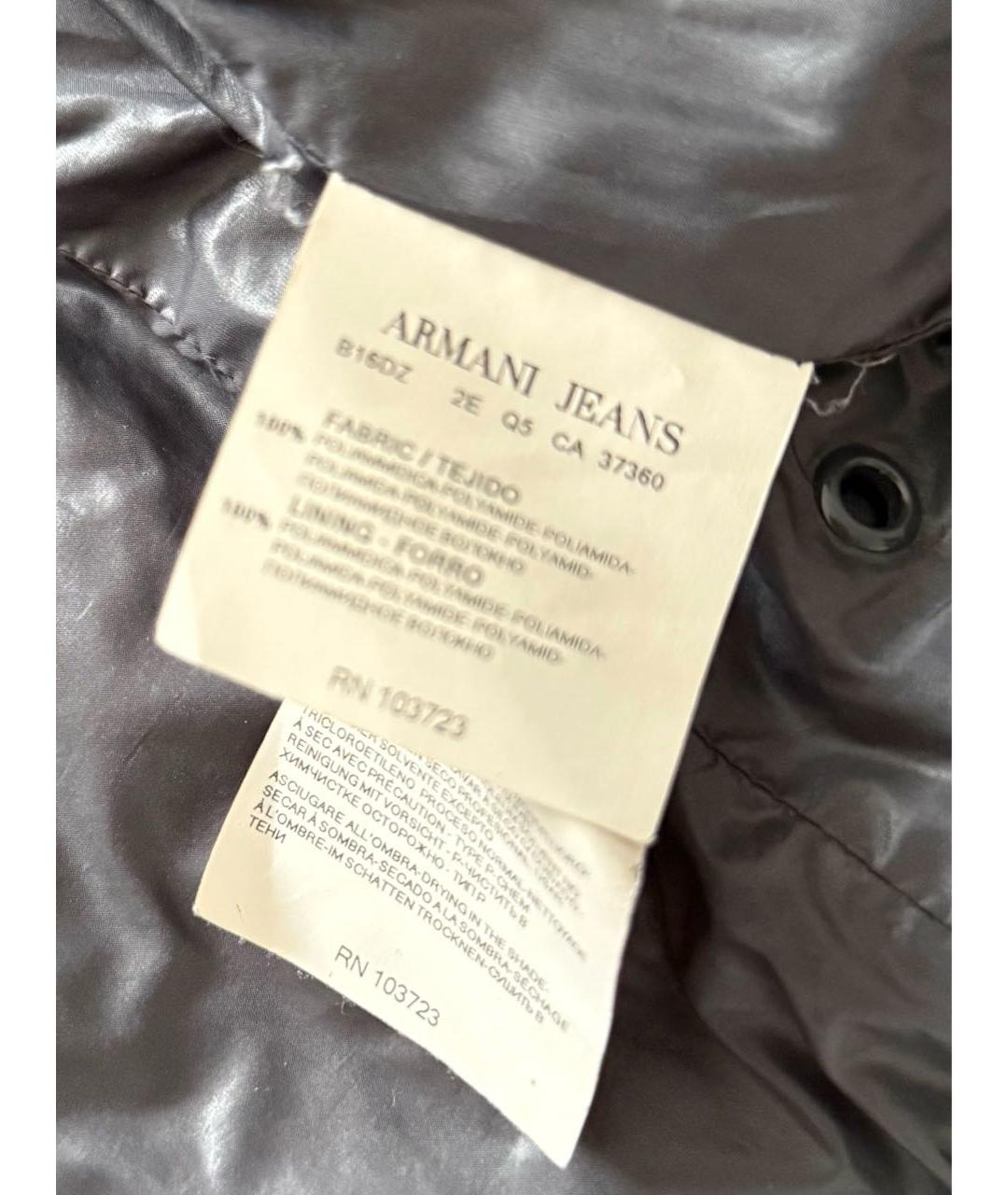 ARMANI JEANS Антрацитовая полиамидовая куртка, фото 4