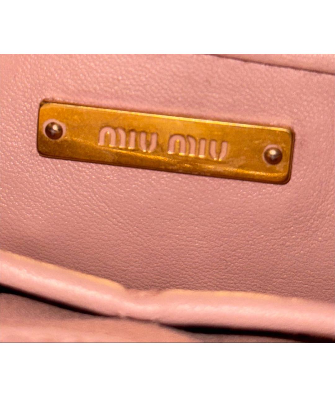 MIU MIU Розовая кожаная сумка тоут, фото 5