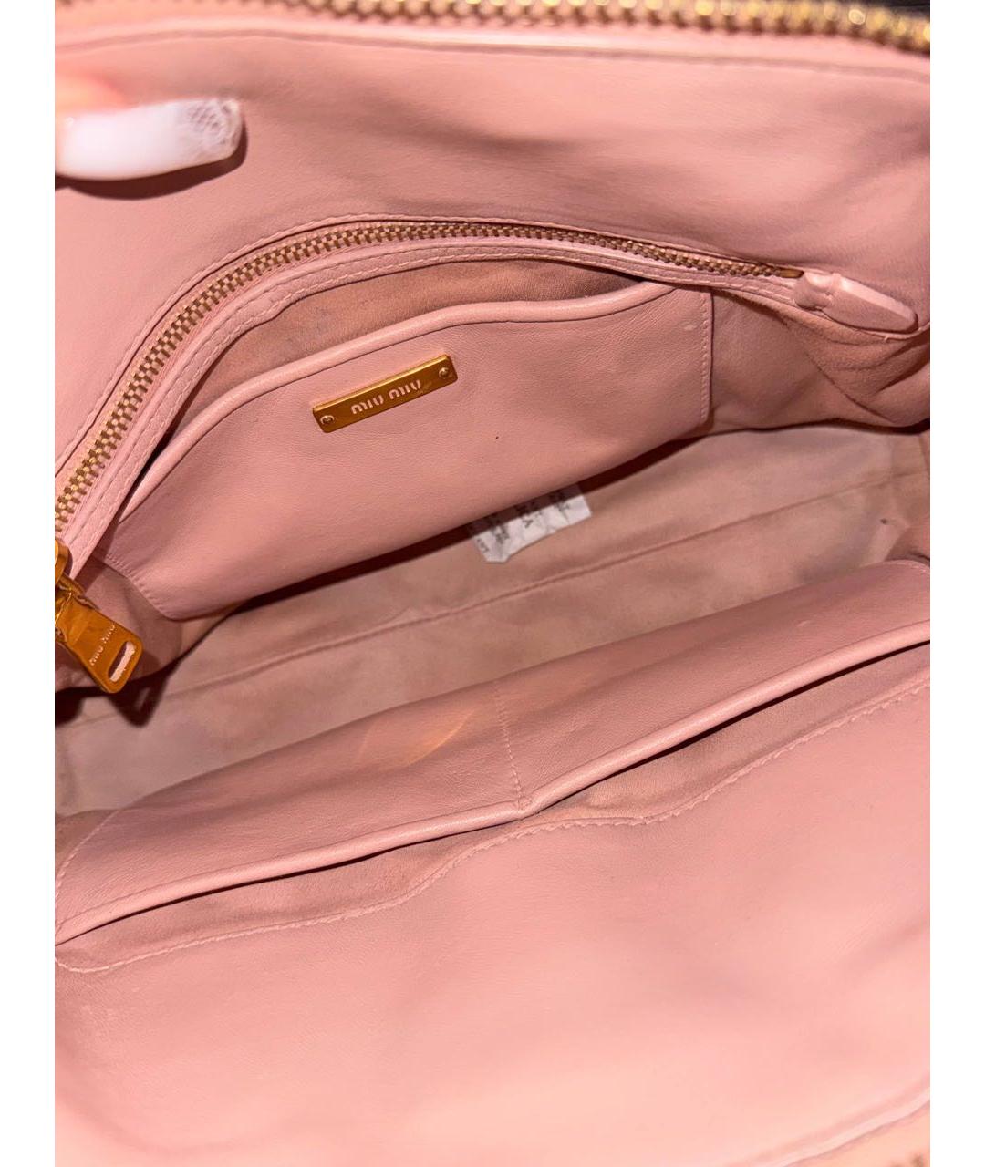 MIU MIU Розовая кожаная сумка тоут, фото 4