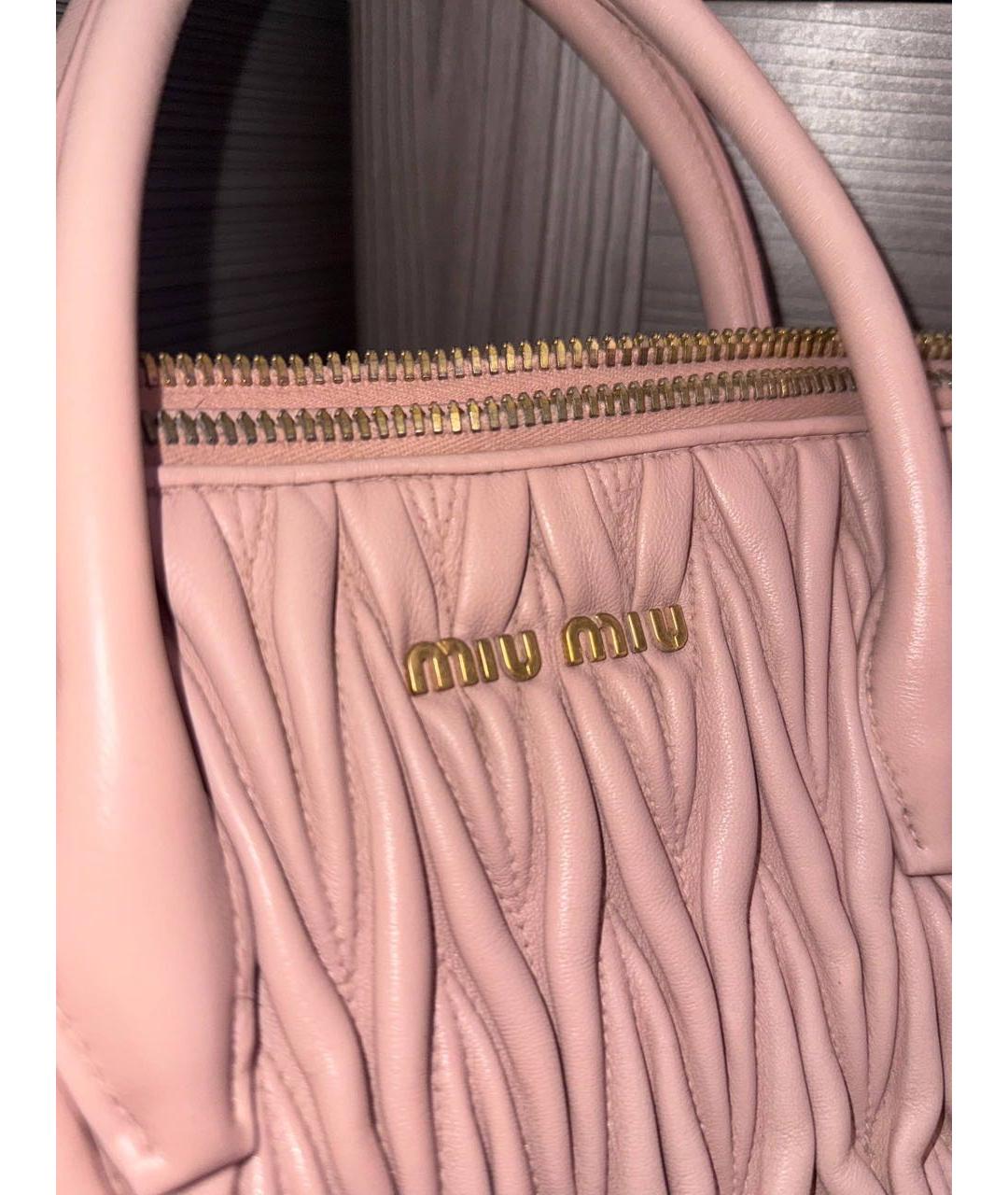 MIU MIU Розовая кожаная сумка тоут, фото 6