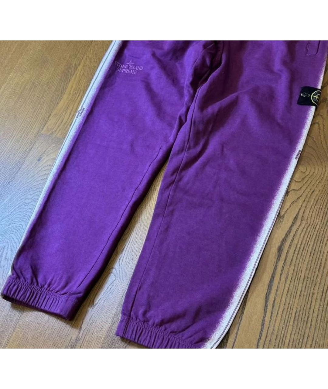 STONE ISLAND Фиолетовые хлопковые повседневные брюки, фото 3