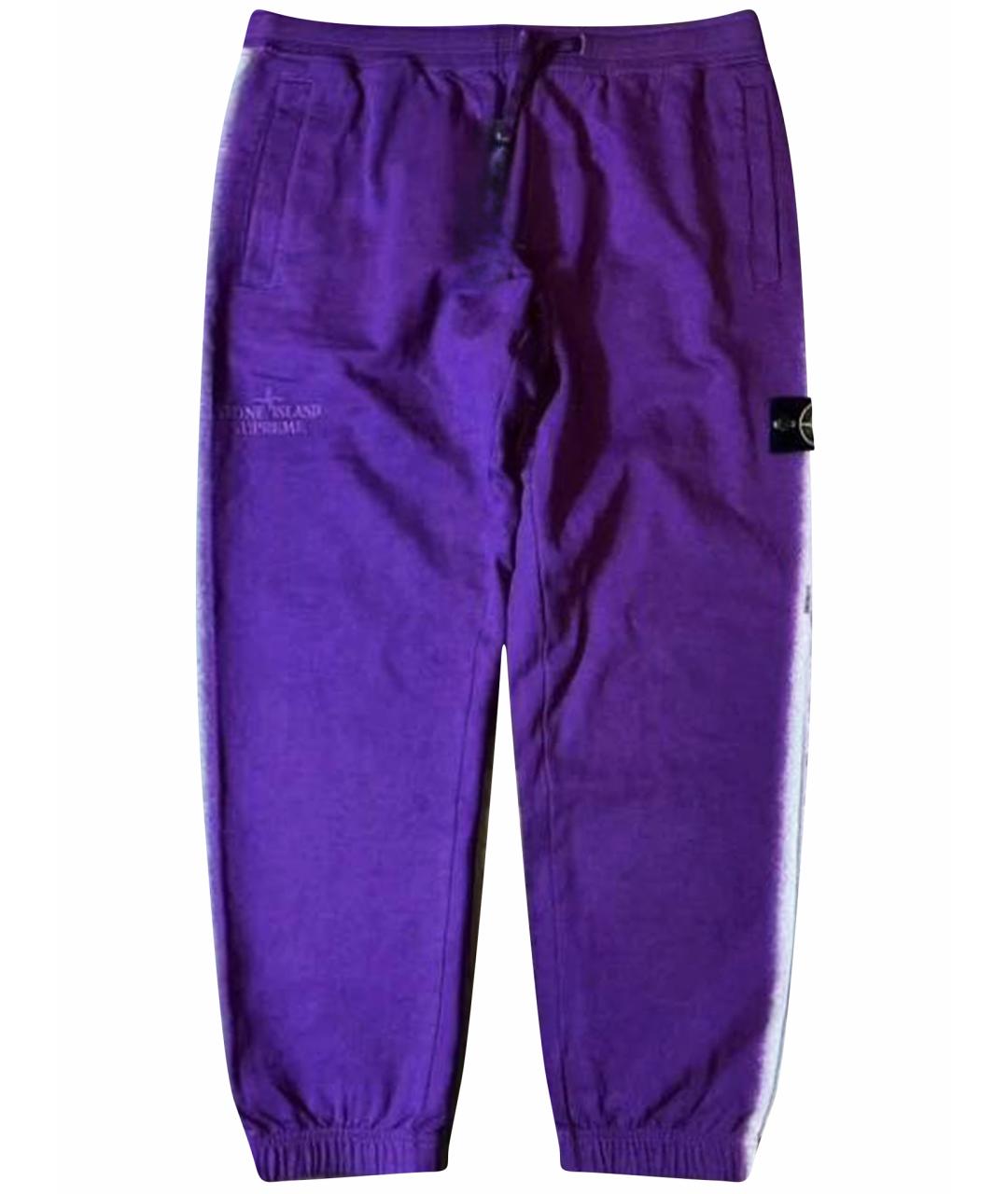 STONE ISLAND Фиолетовые хлопковые повседневные брюки, фото 1
