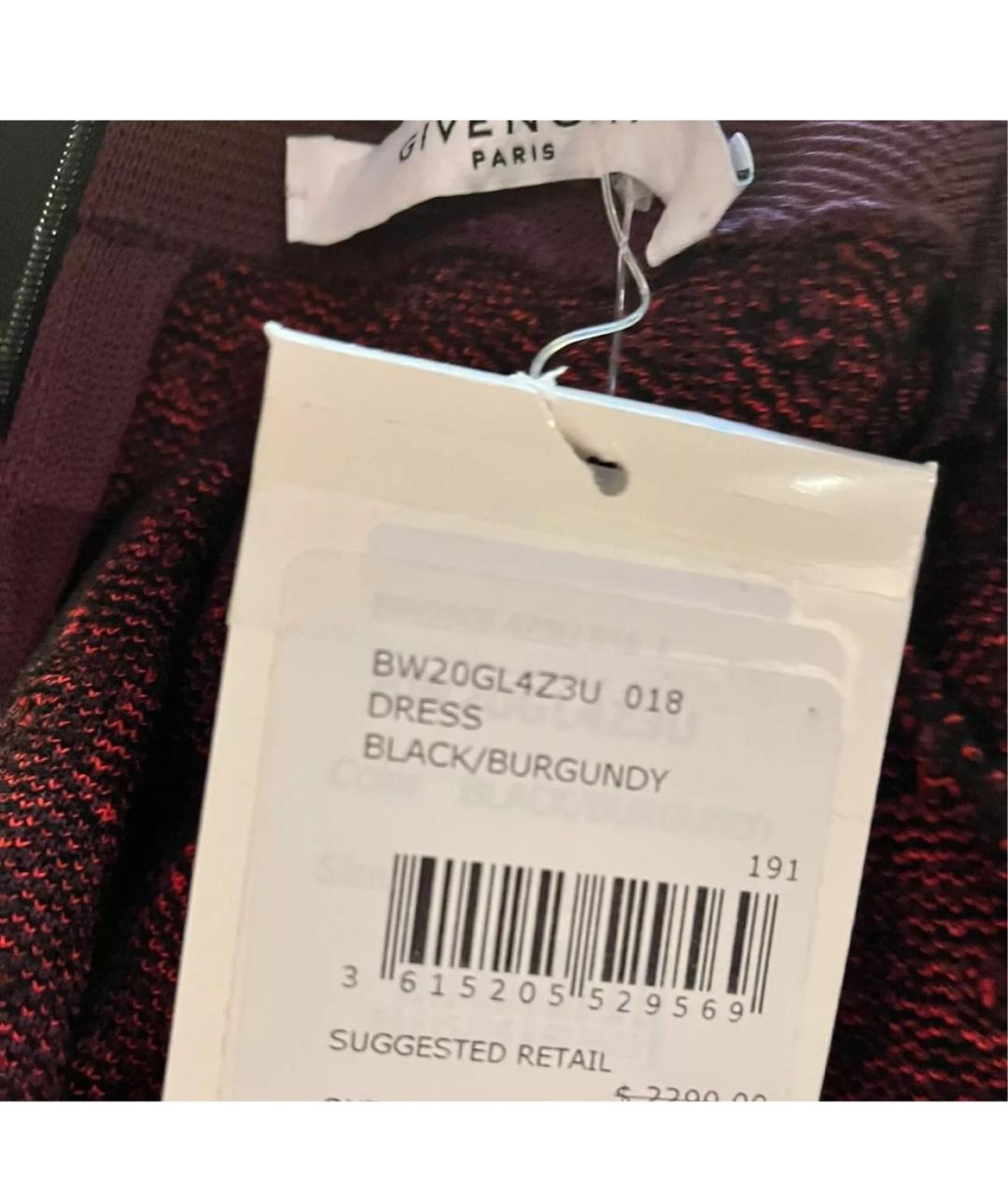 GIVENCHY Бордовое повседневное платье, фото 3