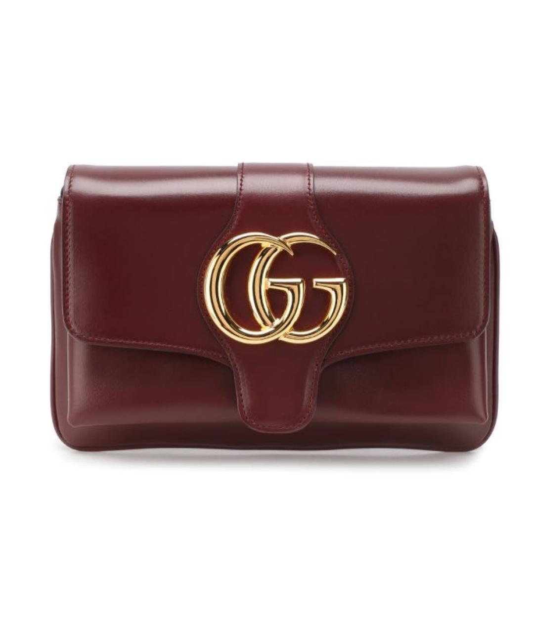 GUCCI Бордовая кожаная сумка через плечо, фото 8