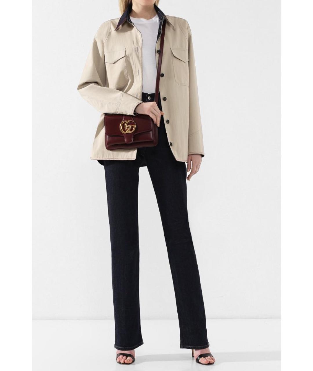 GUCCI Бордовая кожаная сумка через плечо, фото 7