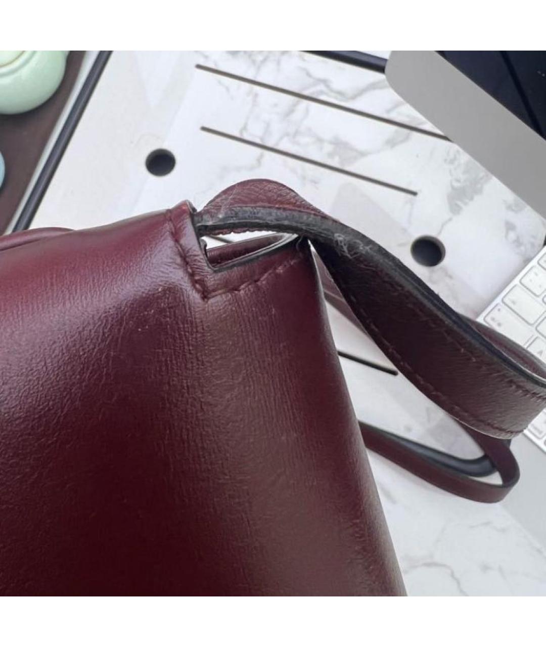 GUCCI Бордовая кожаная сумка через плечо, фото 5