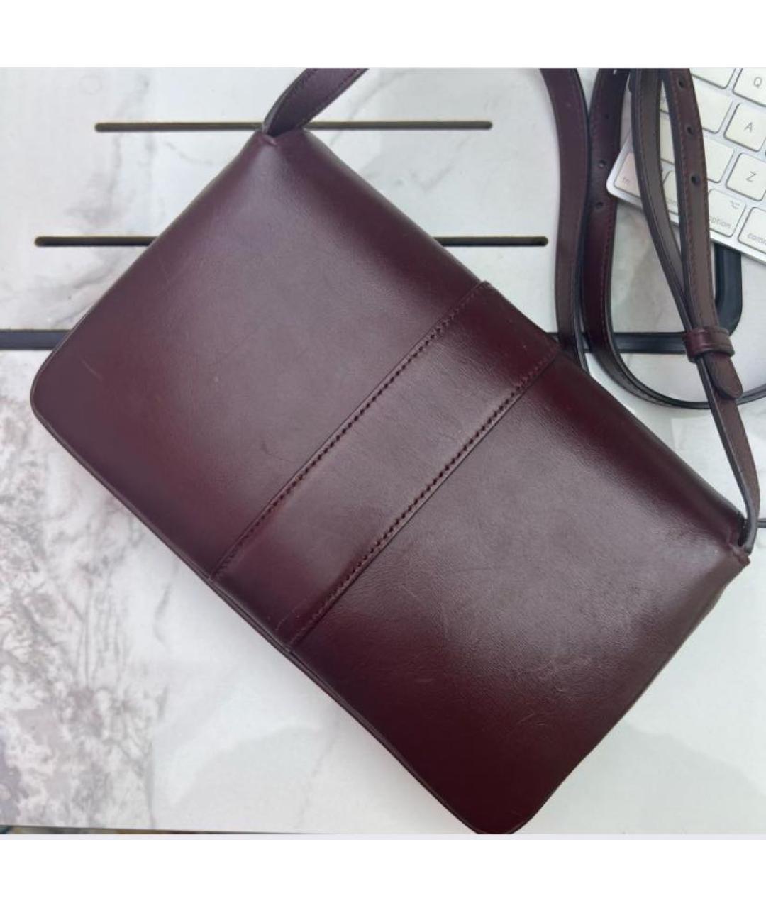 GUCCI Бордовая кожаная сумка через плечо, фото 3