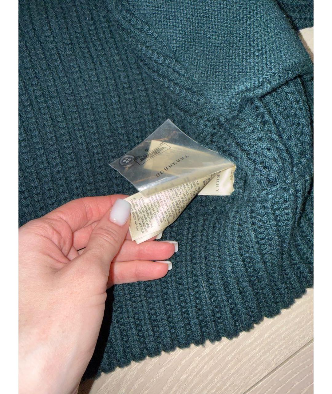 BURBERRY Зеленая шерстяная куртка, фото 4