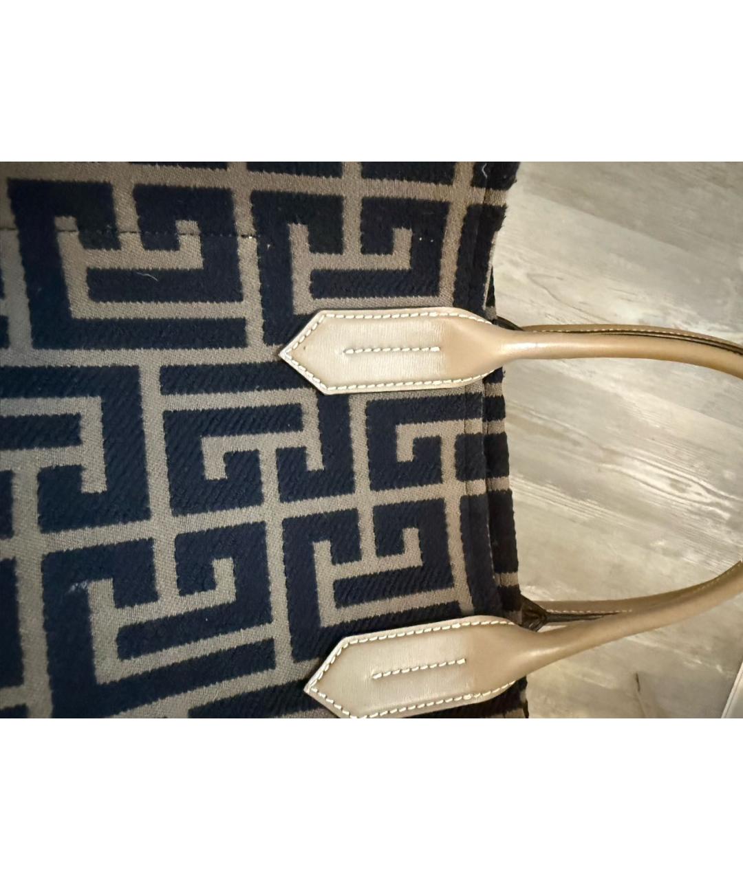 BALMAIN Коричневая тканевая сумка тоут, фото 6