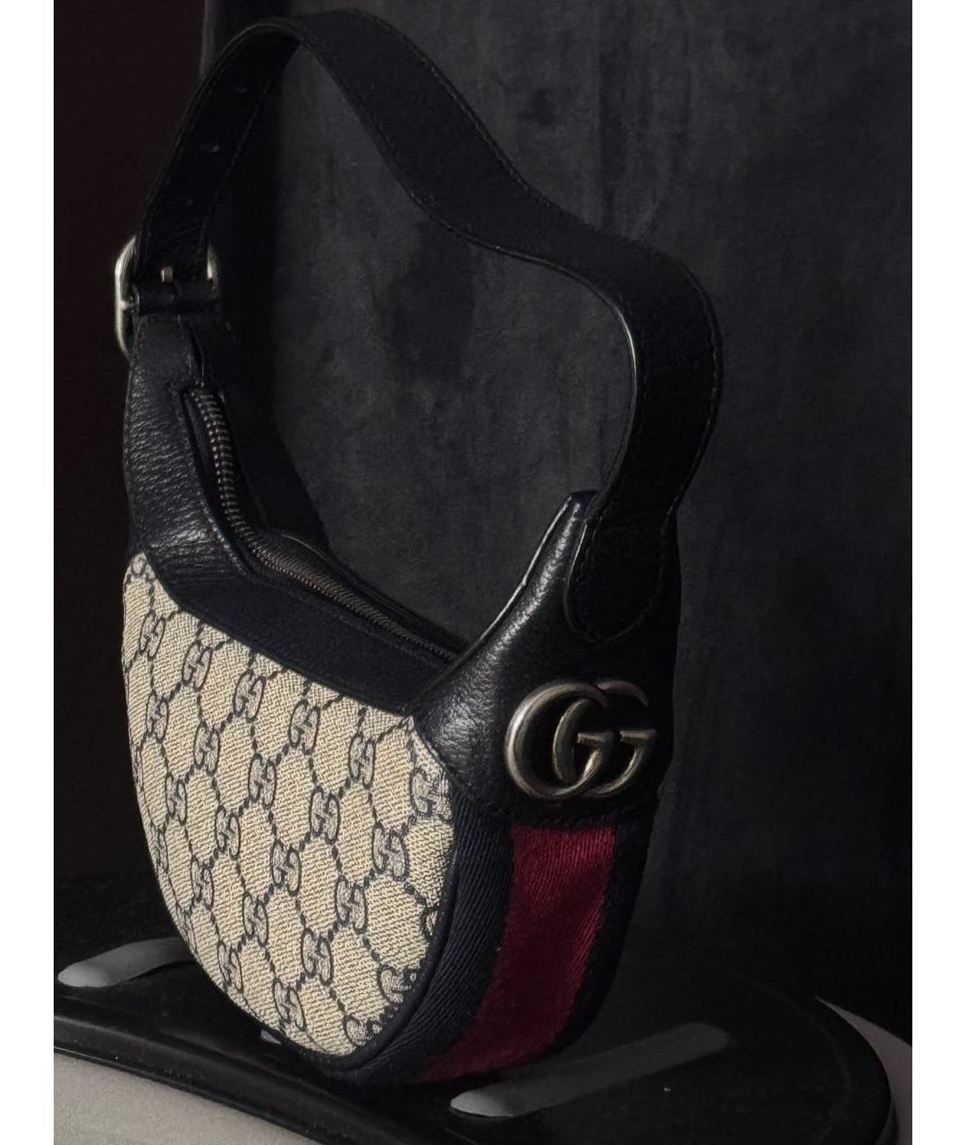GUCCI Коричневая кожаная сумка с короткими ручками, фото 5