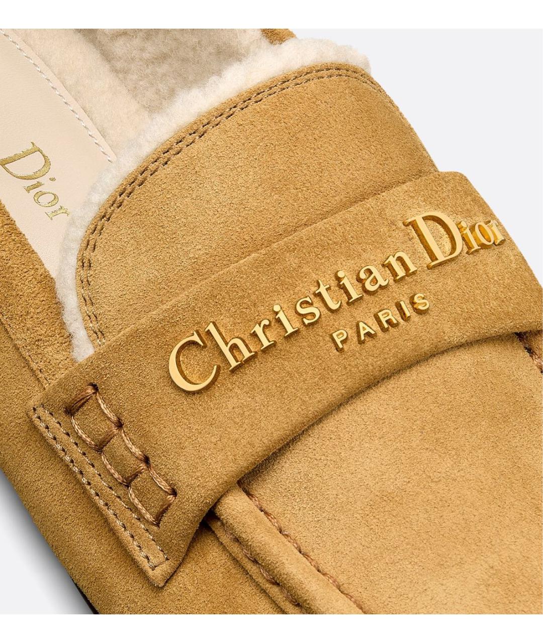 CHRISTIAN DIOR Горчичные замшевые мокасины, фото 4
