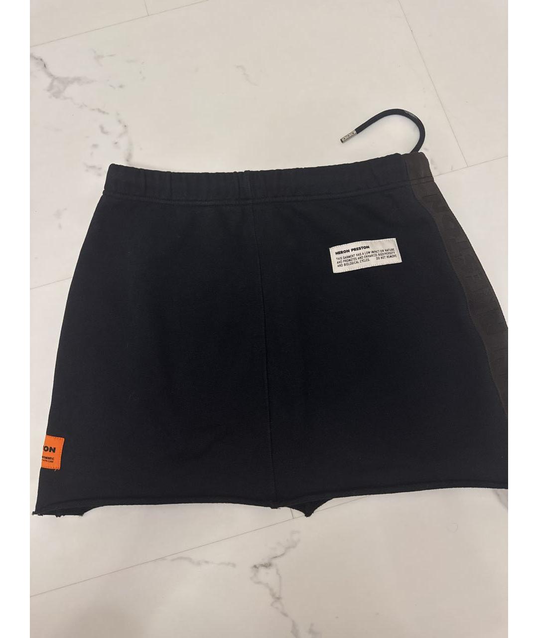 HERON PRESTON Черная хлопковая юбка мини, фото 3