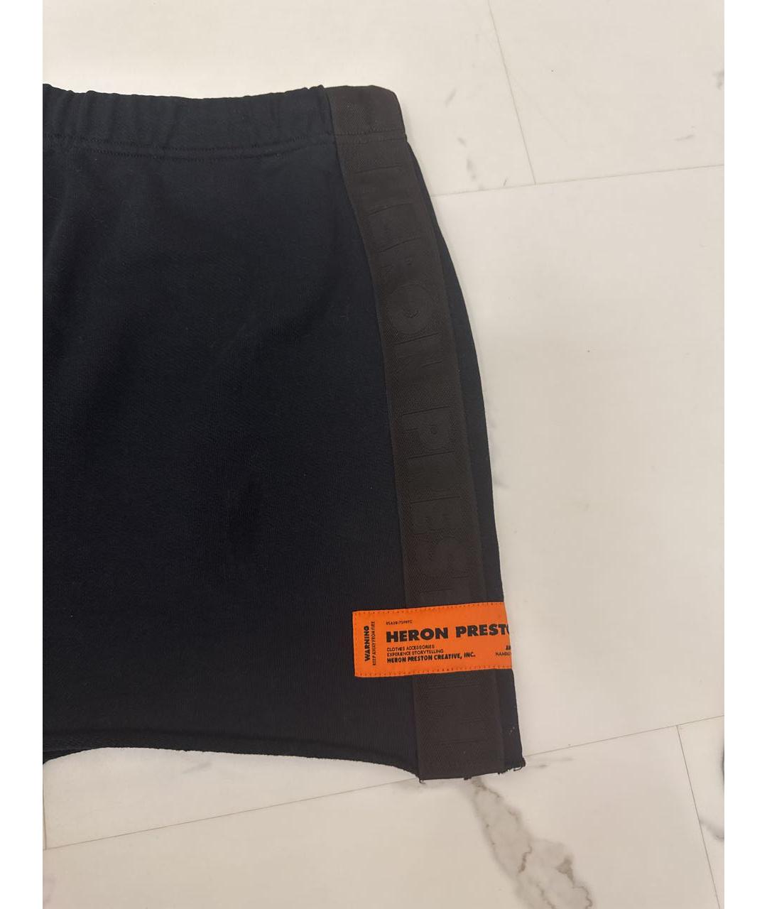 HERON PRESTON Черная хлопковая юбка мини, фото 4