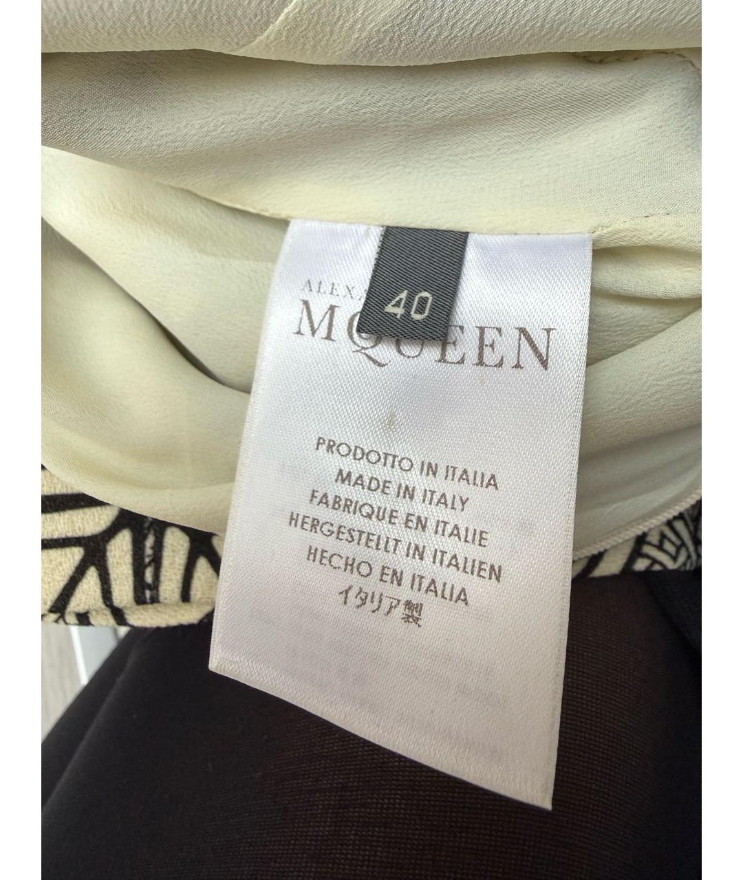 ALEXANDER MCQUEEN Бежевое шерстяное повседневное платье, фото 5