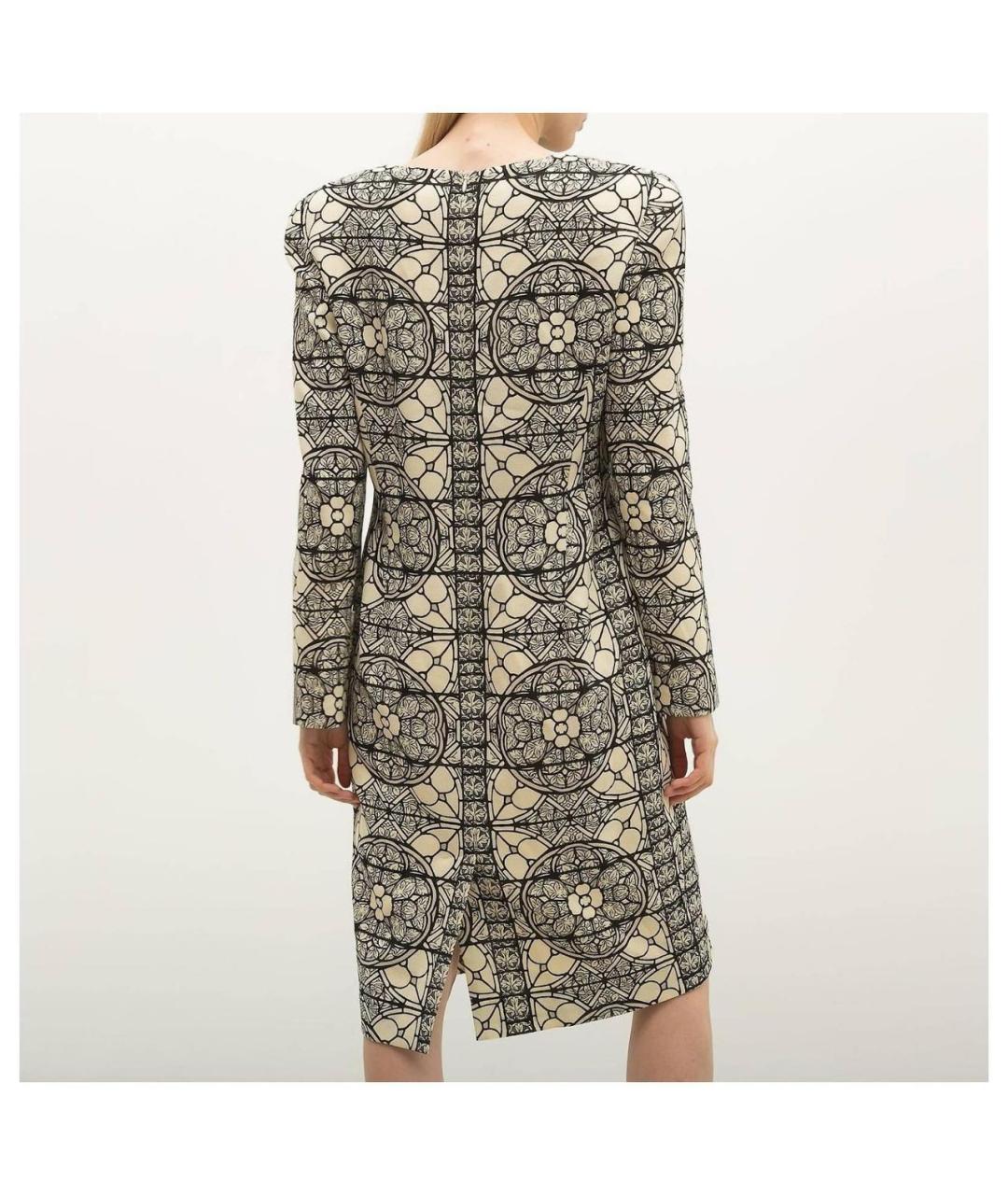ALEXANDER MCQUEEN Бежевое шерстяное повседневное платье, фото 8