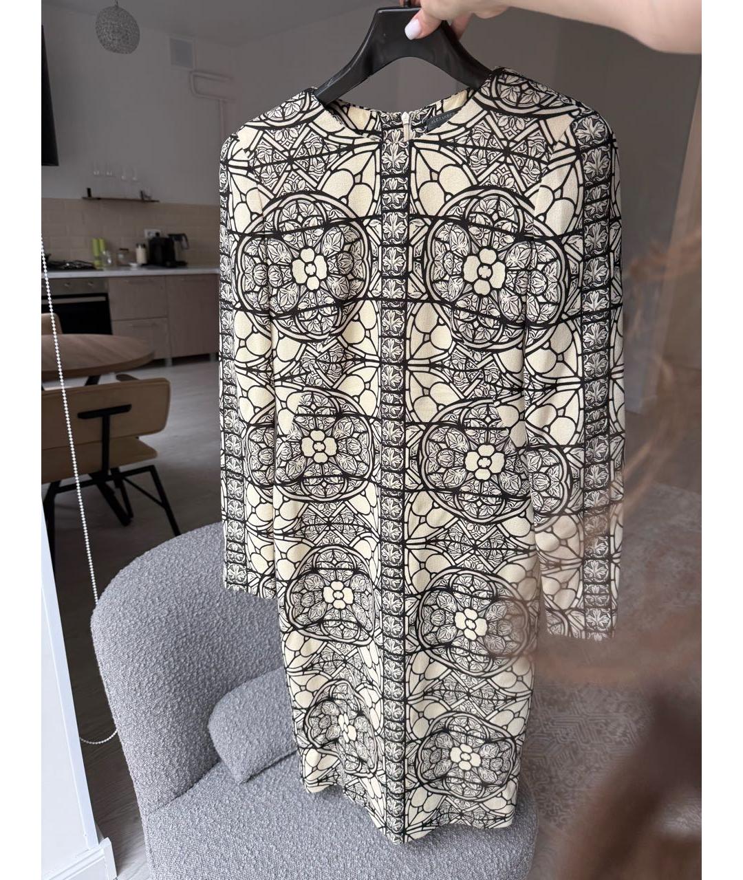 ALEXANDER MCQUEEN Бежевое шерстяное повседневное платье, фото 9