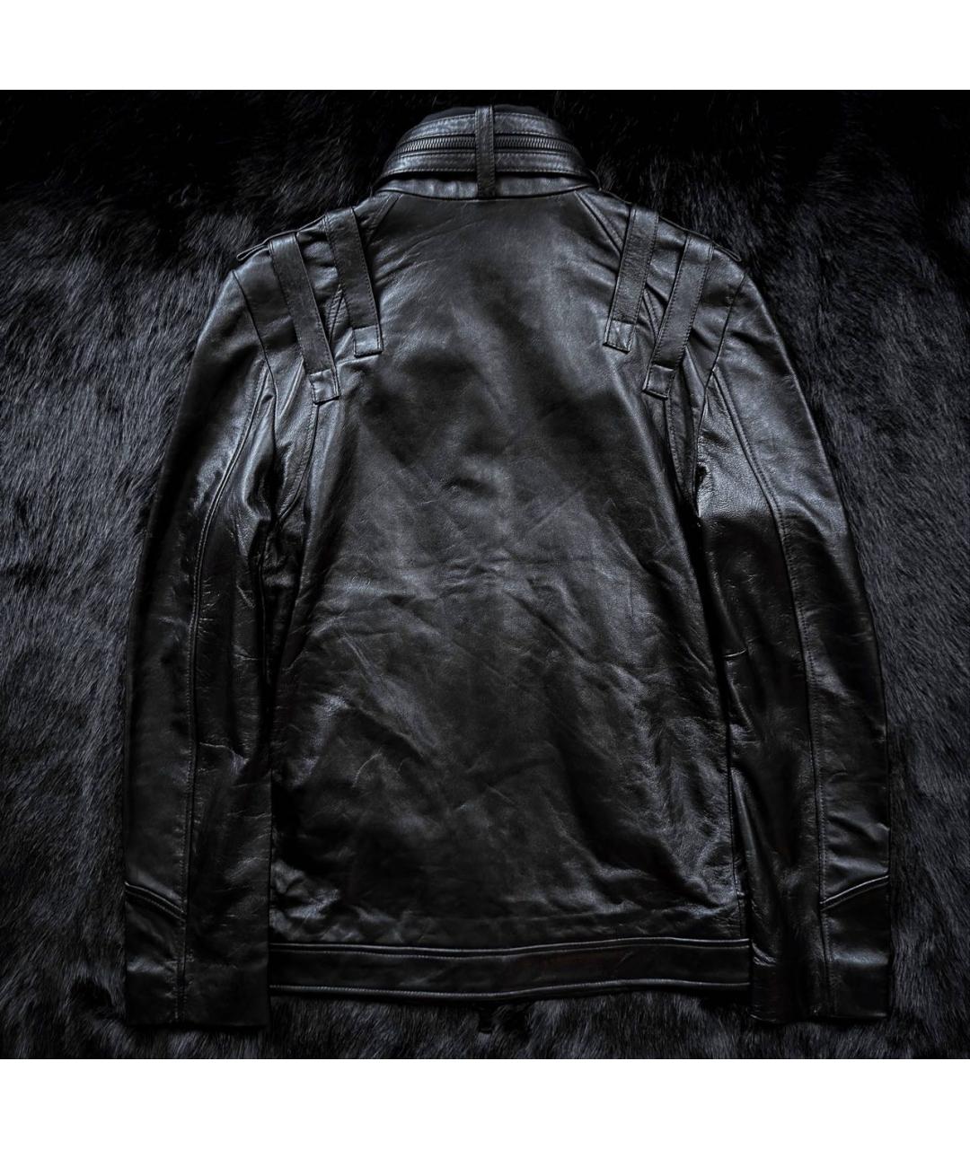 BALMAIN Черная кожаная куртка, фото 2