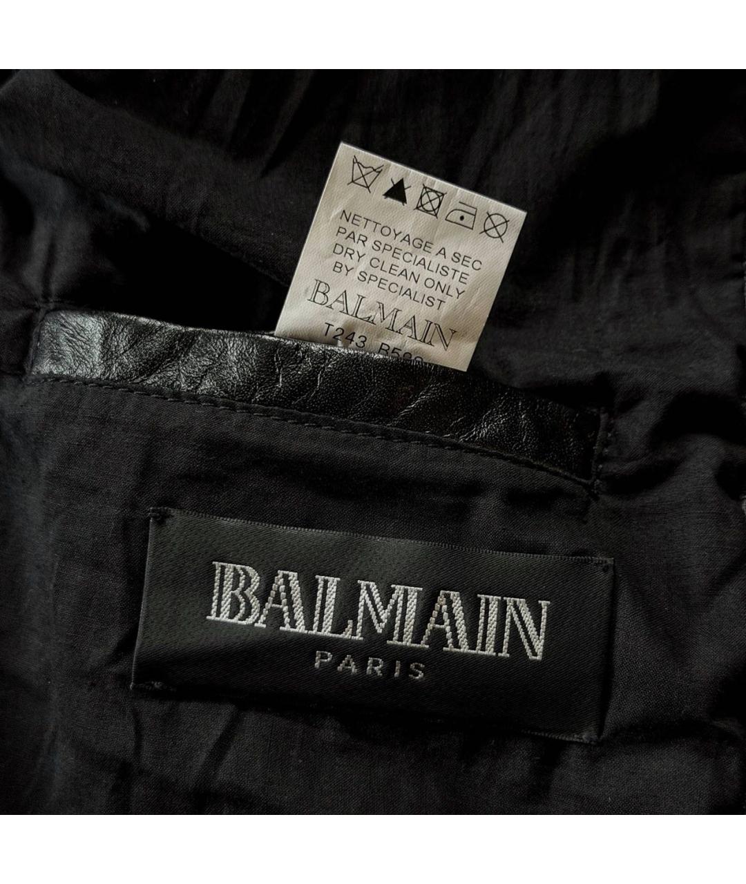 BALMAIN Черная кожаная куртка, фото 3