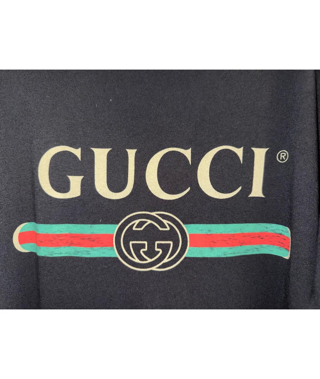 GUCCI Черная хлопковая футболка, фото 4
