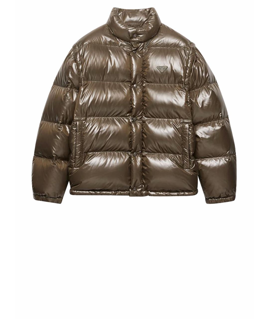 PRADA Хаки полиамидовая куртка, фото 1