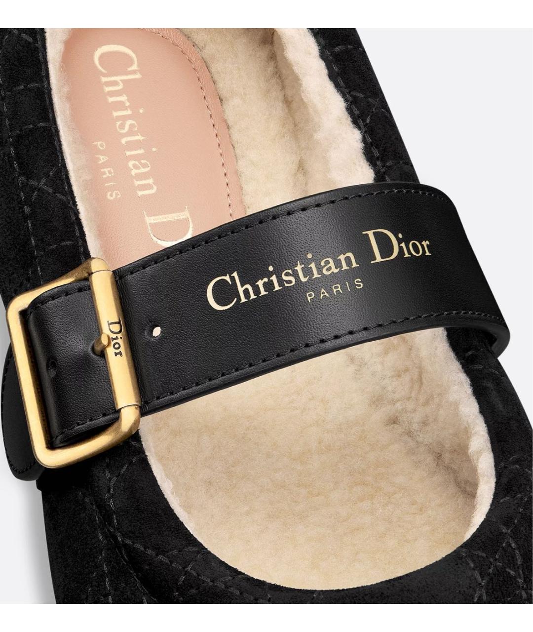 CHRISTIAN DIOR Черные замшевые балетки, фото 5