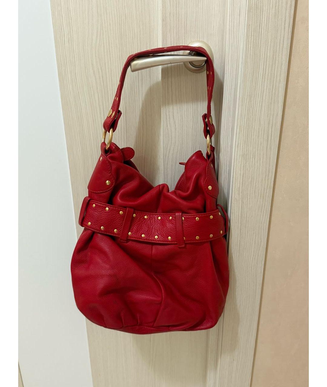 DOLCE&GABBANA Бордовая кожаная сумка с короткими ручками, фото 2