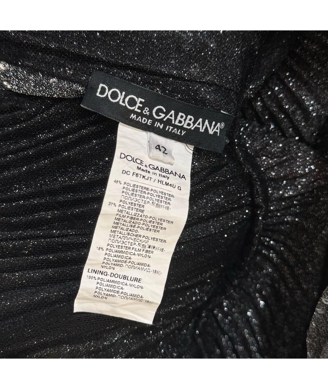 DOLCE&GABBANA Серебряное полиэстеровое вечернее платье, фото 5
