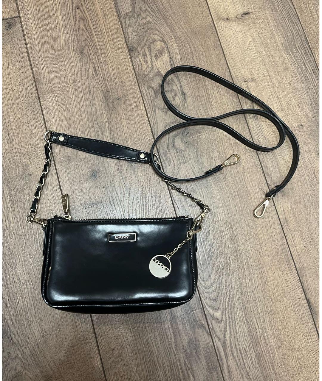 DKNY Черная сумка с короткими ручками из искусственной кожи, фото 7