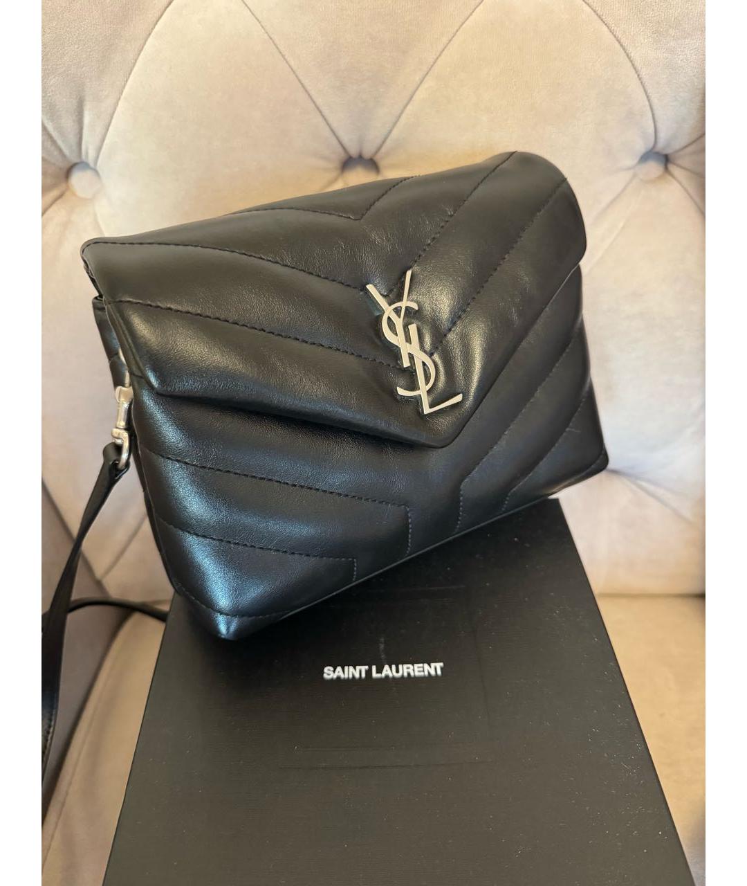 SAINT LAURENT Черная кожаная сумка через плечо, фото 9