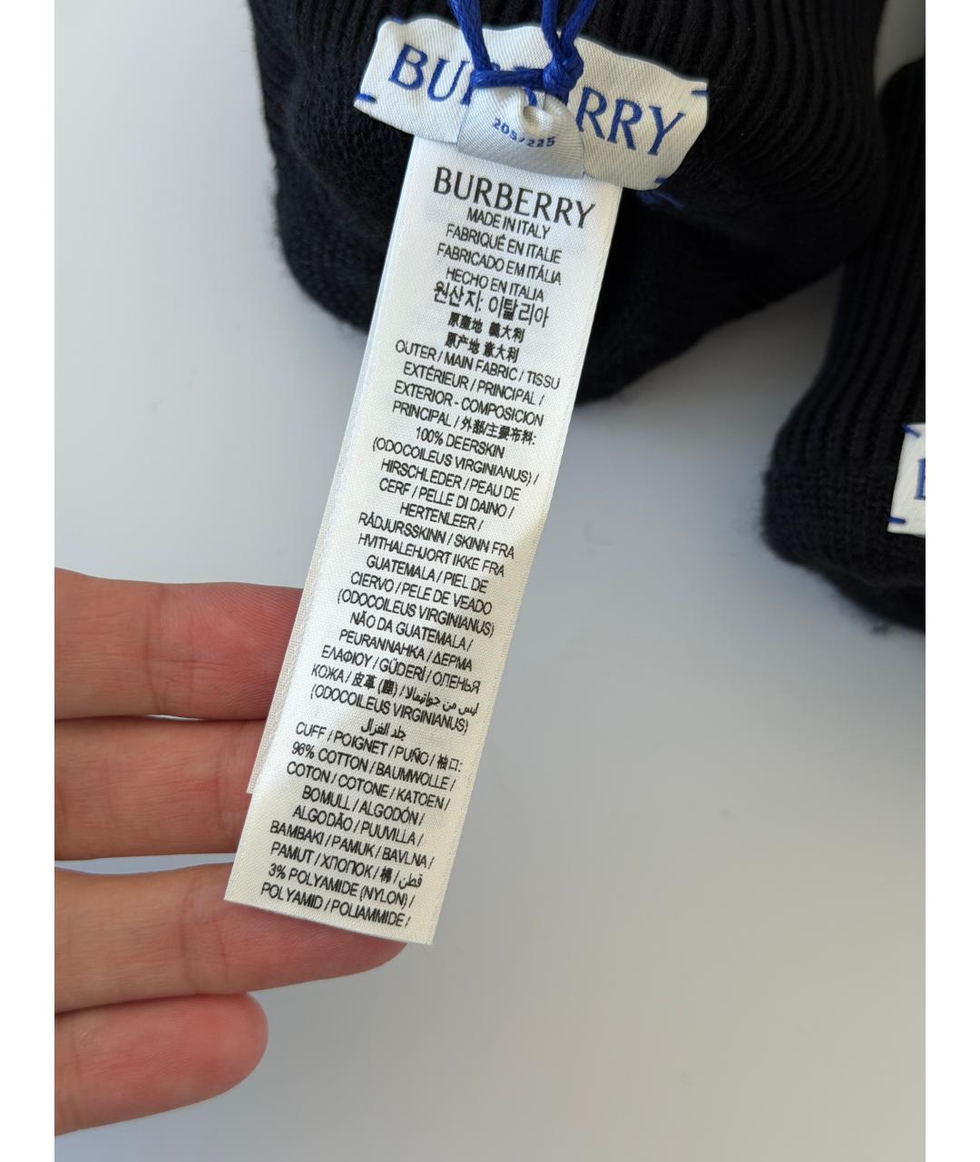 BURBERRY Горчичные кожаные перчатки, фото 4