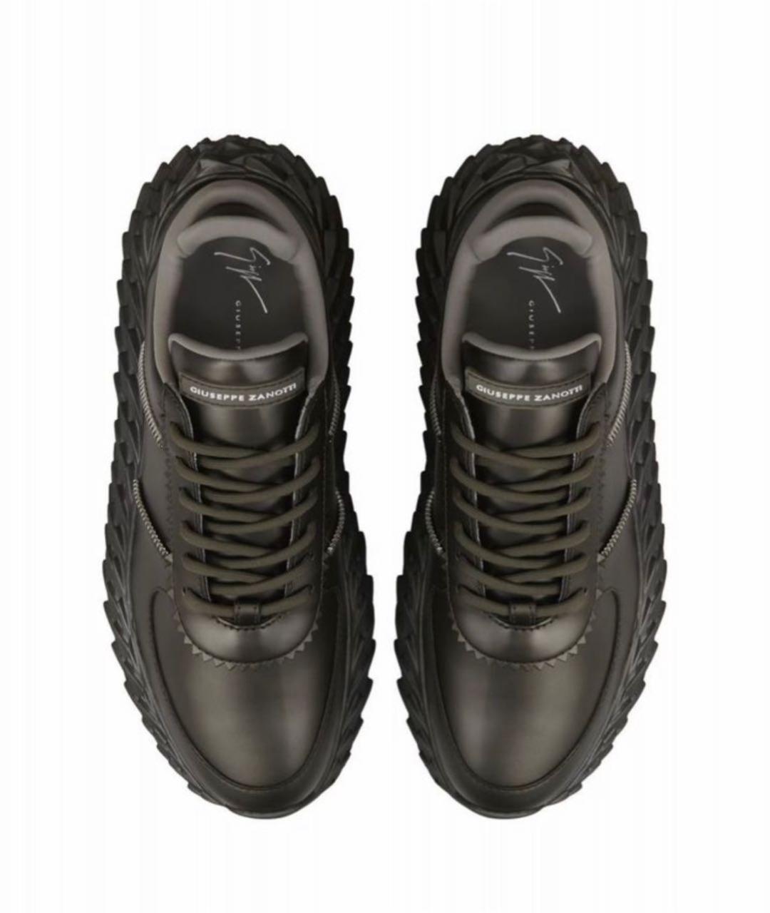 GIUSEPPE ZANOTTI DESIGN Хаки кожаные кроссовки, фото 3