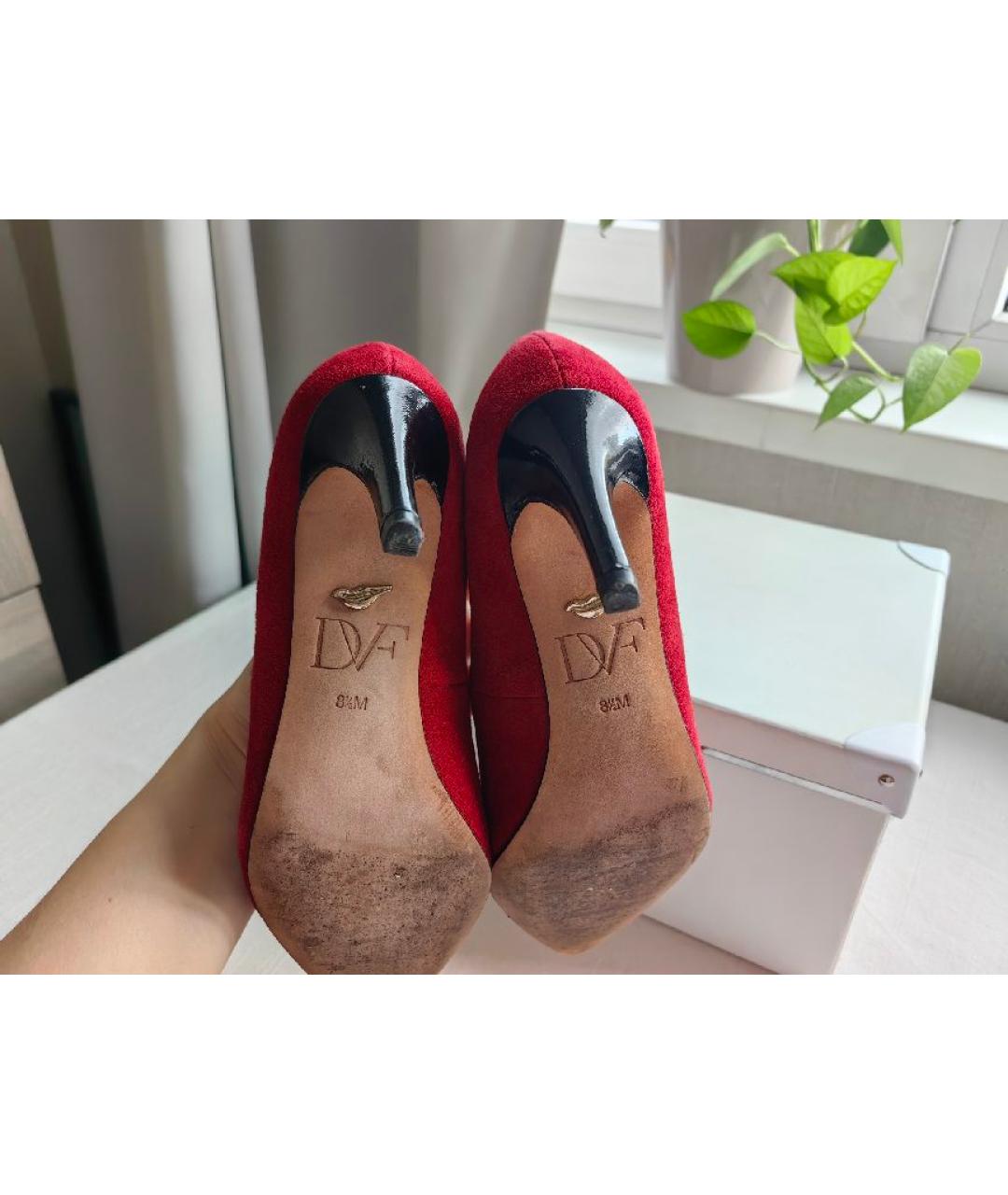 DIANE VON FURSTENBERG Бордовые замшевые туфли, фото 5