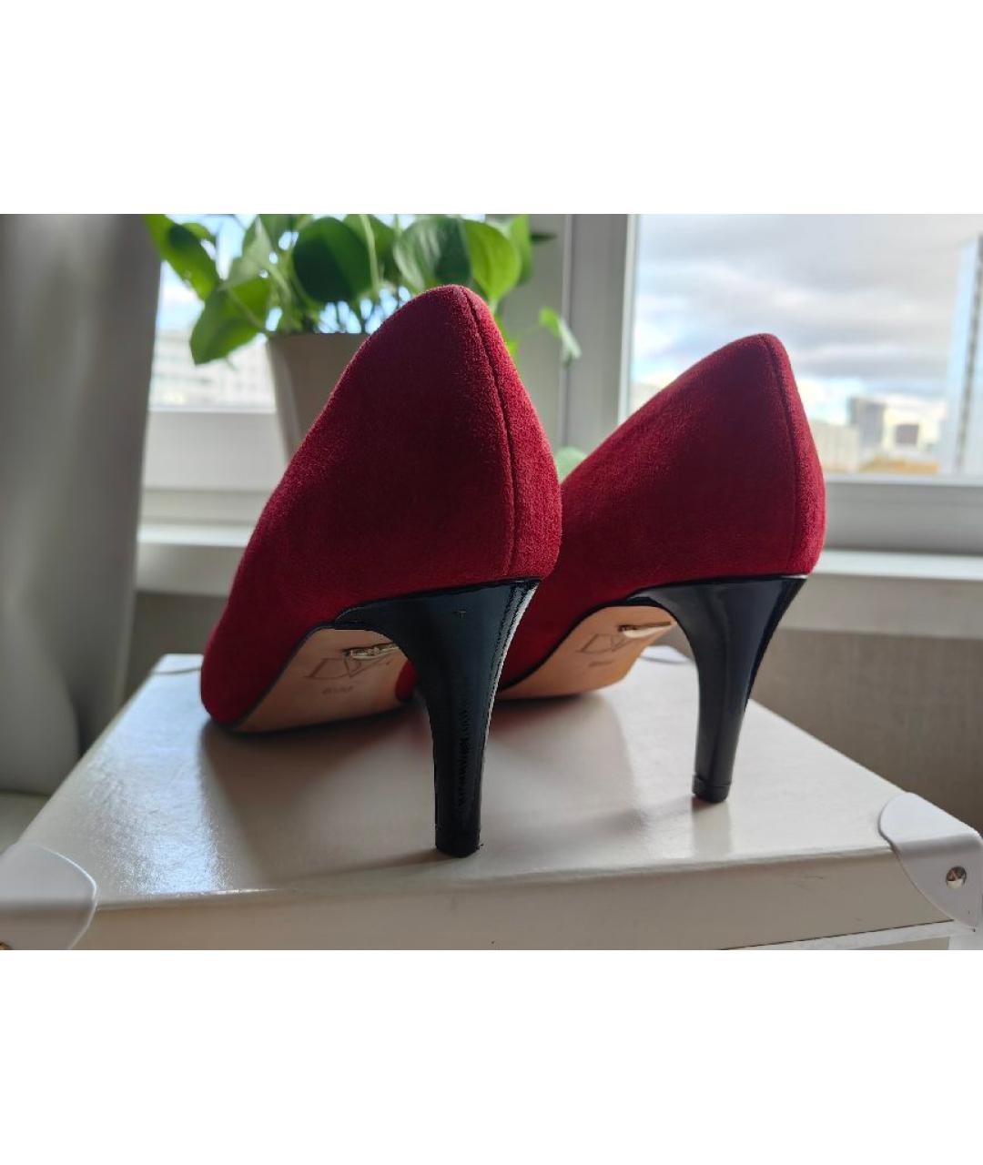 DIANE VON FURSTENBERG Бордовые замшевые туфли, фото 4