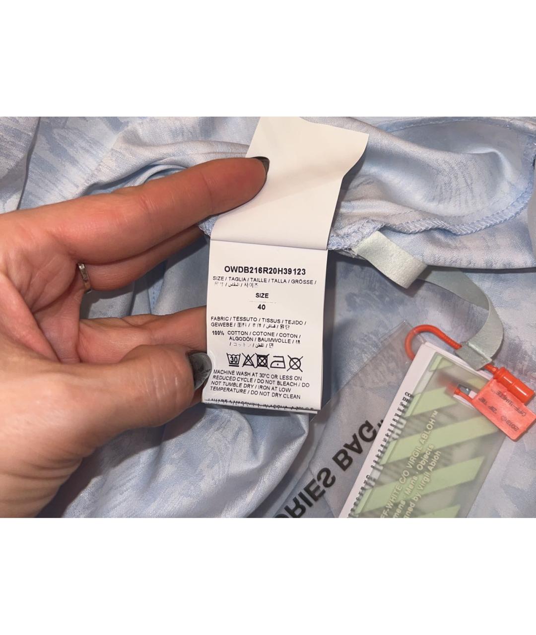 OFF-WHITE Голубая хлопковая рубашка, фото 7