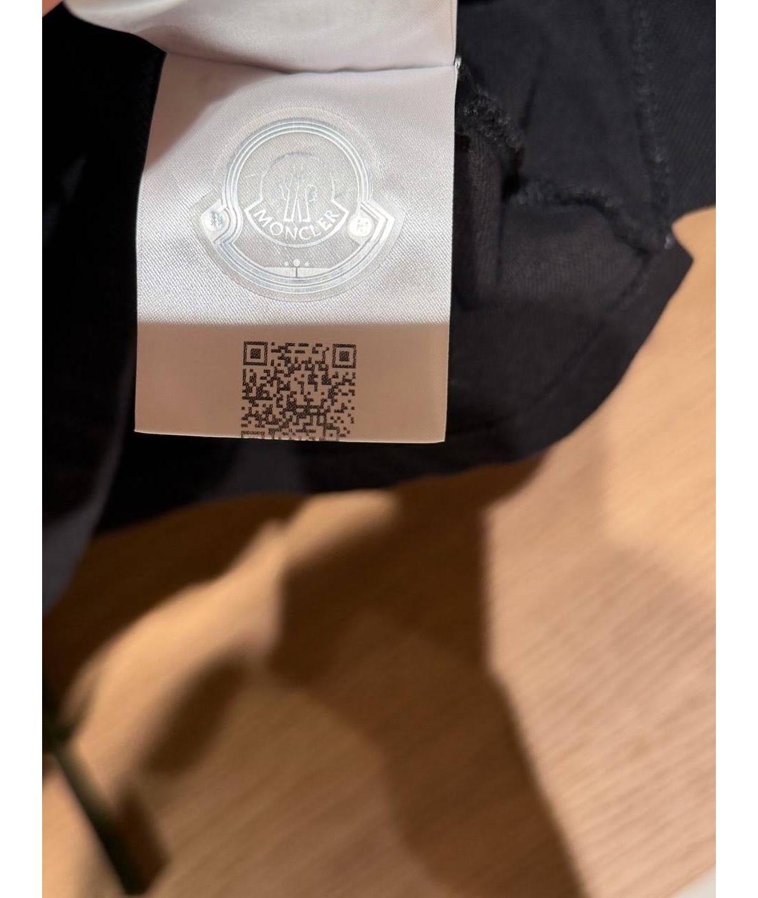 MONCLER Черное хлопковое поло с коротким рукавом, фото 4