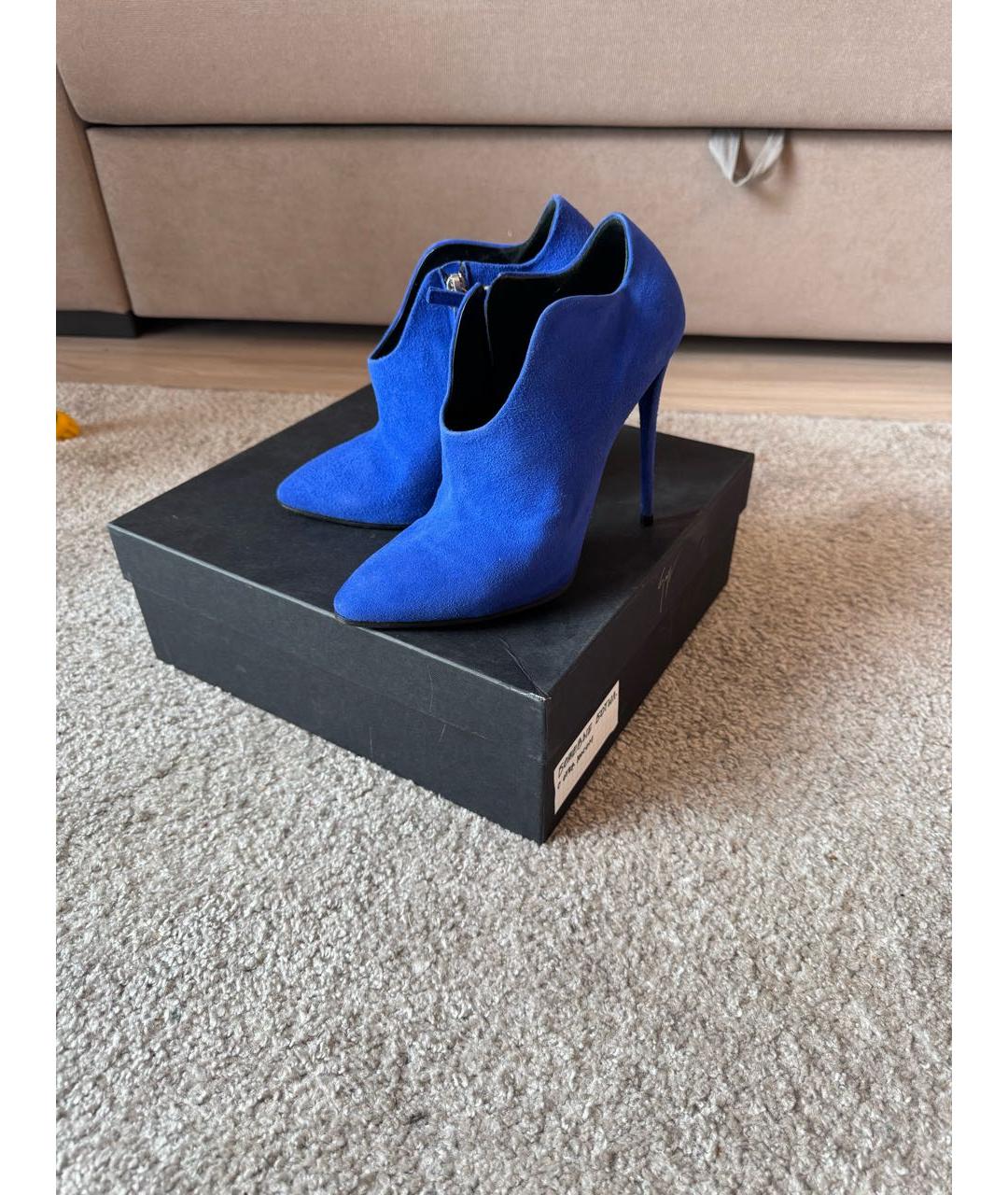 GIUSEPPE ZANOTTI DESIGN Синие замшевые ботильоны, фото 2