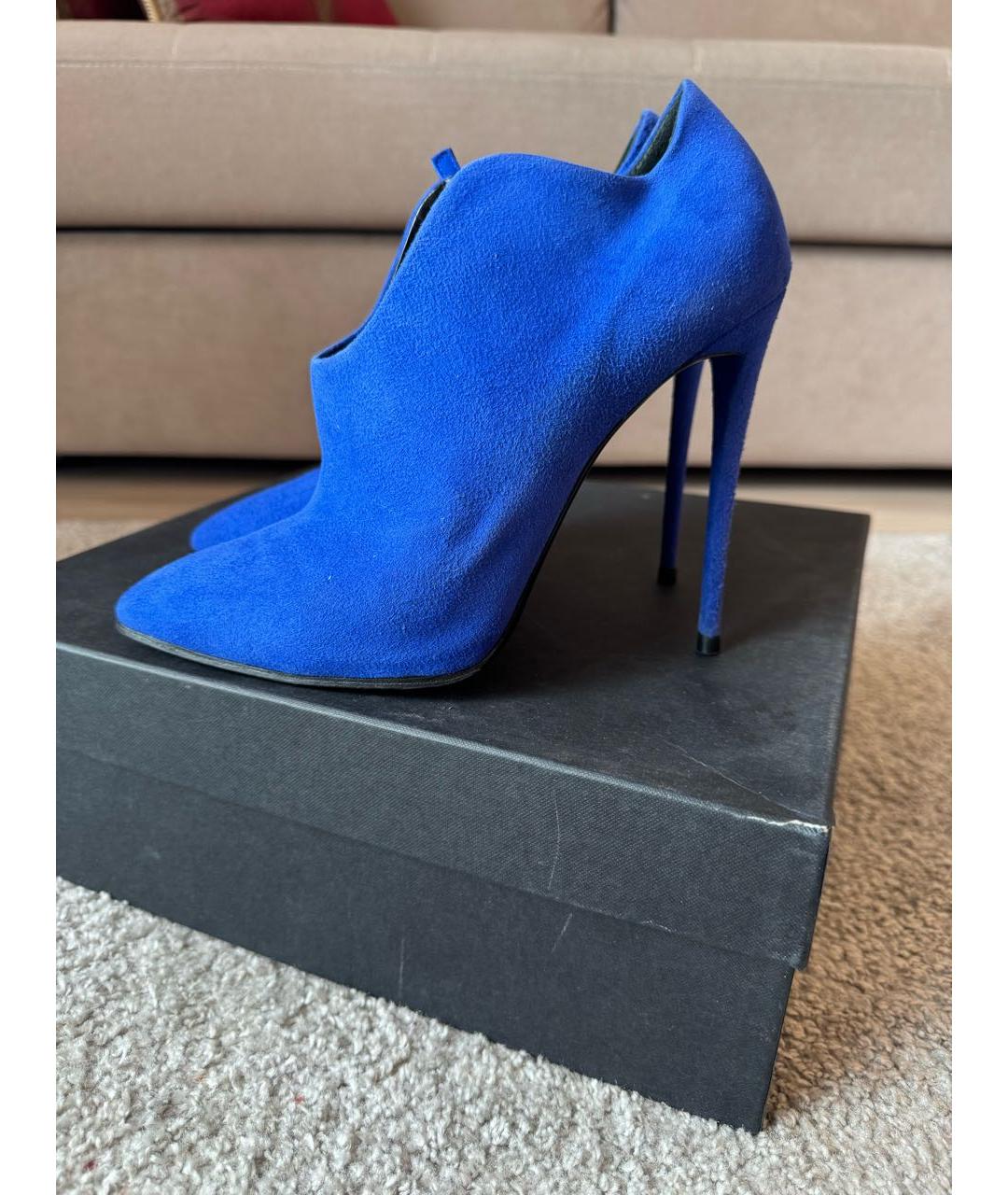 GIUSEPPE ZANOTTI DESIGN Синие замшевые ботильоны, фото 3